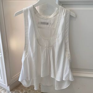 White low neck oversized loose tank